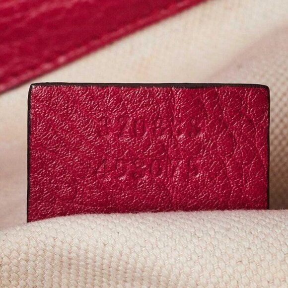 Gucci Dark Pink Pebbled Leather Bamboo Backpack Bag - Picture 12 of 12